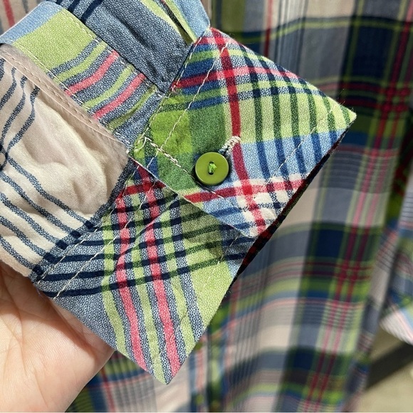 UMGEE Cotton Blend Plaid Long Sleeve Button Front Shark Bite Tunic Dress Small - Picture 6 of 11